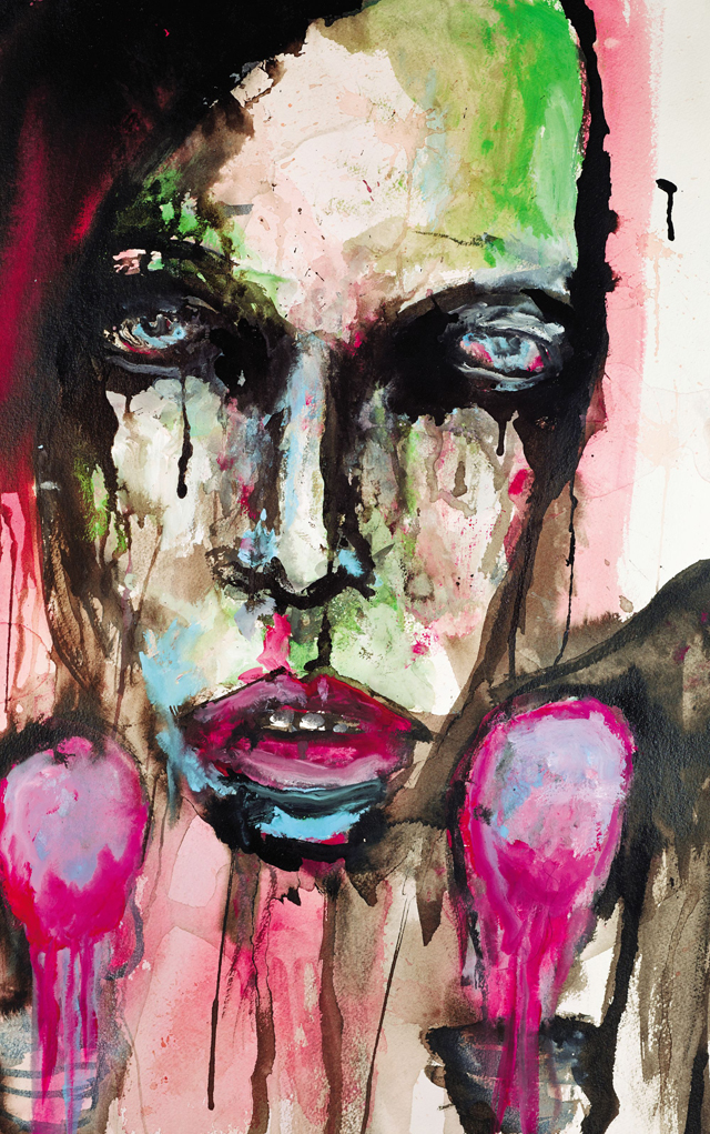 Alongside Tamblyn’s poetry, "Dark Sparkler" features art works by various contributors, like this piece by Marilyn Manson created for Sharon Tate’s entry. 