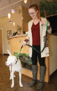 Jasper Animal Hospital employee Brittany Puckett with her dog Zero.