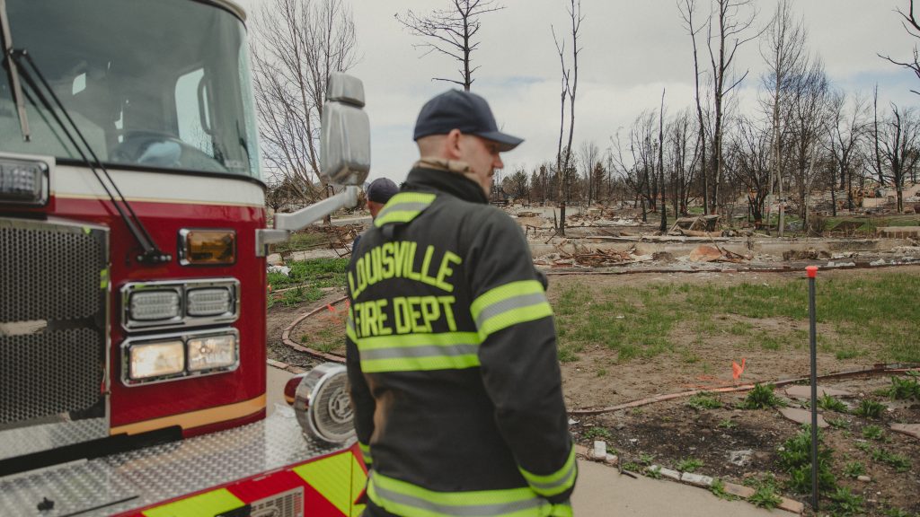 Louisville Fire Dept in the aftermath of the Marshall fire